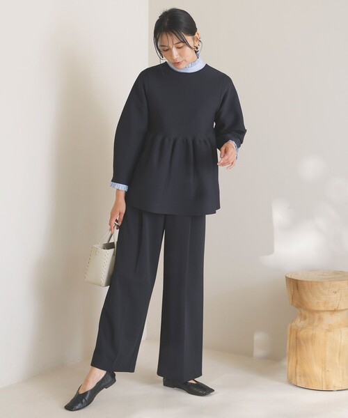 ブラウス シャツ 「抗菌防臭/洗える」フリルネックシャツ レディース UNFILO ブラウス シャツ 「抗菌防臭/洗える」フリルネックシャツ