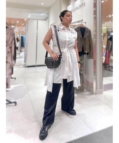 ◆ AllSaints Madea スネーク型押しレザーショルダーバッグ ◇ AllSaints Madea スネーク型押しレザーショルダーバッグ