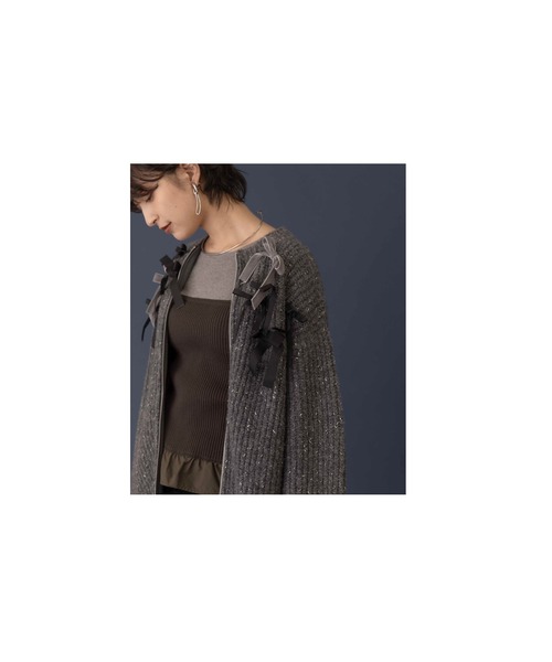 Eimee Law（エイミーロウ） カーディガン ランダムリボンラメネップZIP