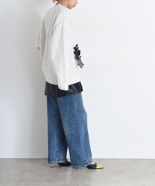 Eimee Law（エイミーロウ） カーディガン ランダムリボンラメネップZIP