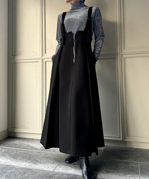 JUNOAH（ジュノア） ジャンパースカート フロントハーフジップ