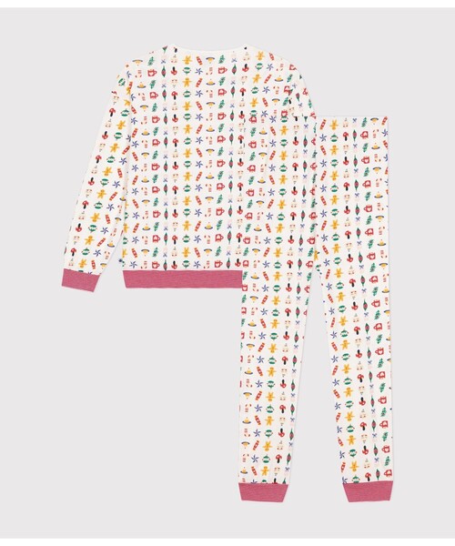 PETIT BATEAU プリント長袖パジャマ PETIT BATEAU パジャマ ルームウェア プリント長袖パジャマ