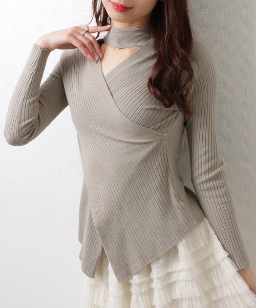 ニット セーター 「2025AW」LACE UP H/G TOPS レースアップ ハイゲージ トップス 秋服 レディース 楽天市場】ニット 長袖 レディース レディースニット トップス