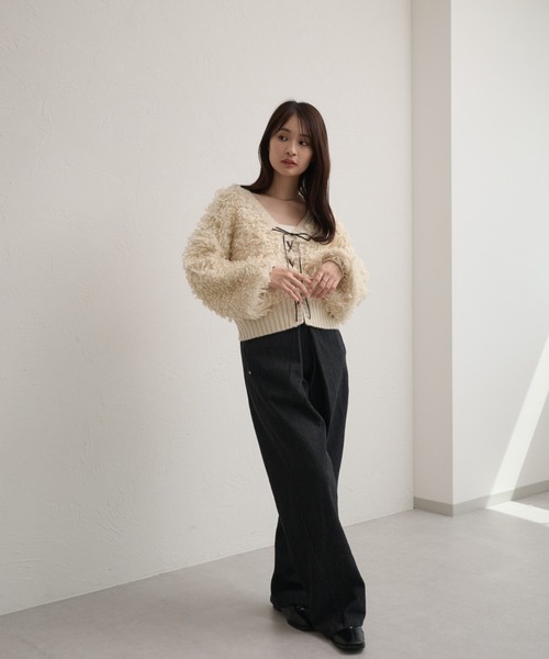 raffime（ラフィミー） カーディガン 2WAYループヤーンニット