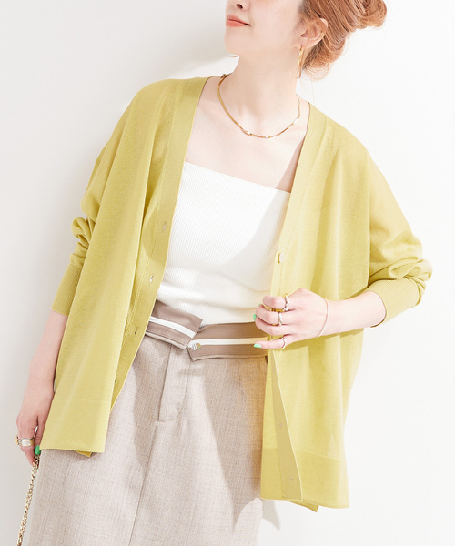 LHP｜WEB&DEPOT限定/WHITELAND/ホワイトランド/LINE CARDIGAN