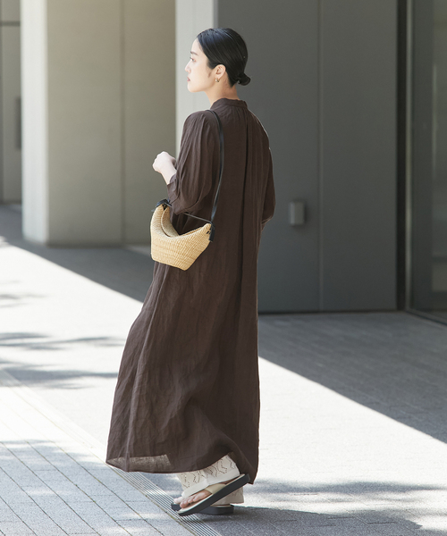 journal standard L'essage ワンピース リネンタックスリーブ