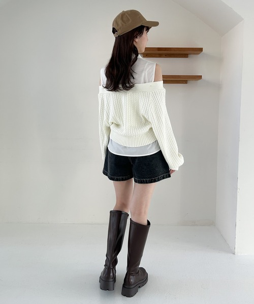 Heather（ヘザー） ニット セーター オフショルレイヤードニット