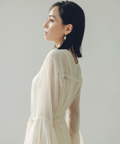 anuans ワンピース シフォンラッフルワンピース : ZOZOTOWN