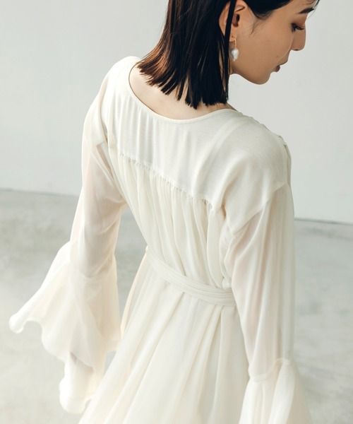 anuans ワンピース シフォンラッフルワンピース : ZOZOTOWN