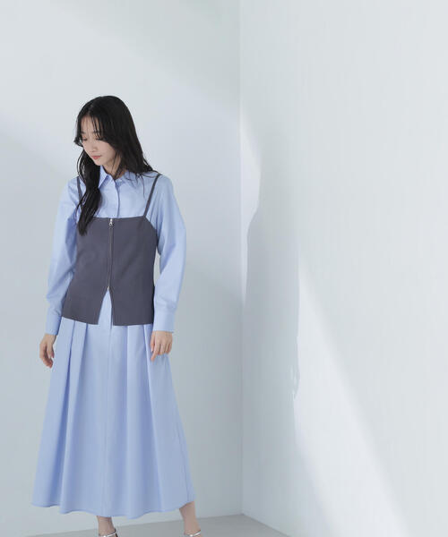 シャツワンピース　natural beauty basic 試着のみsサイズ ◇ピンタックシャツワンピース（シャツワンピース）｜NATURAL