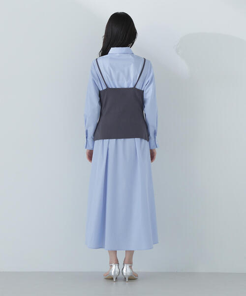 NATURAL BEAUTY BASIC シャツワンピース ビスチェレイヤード