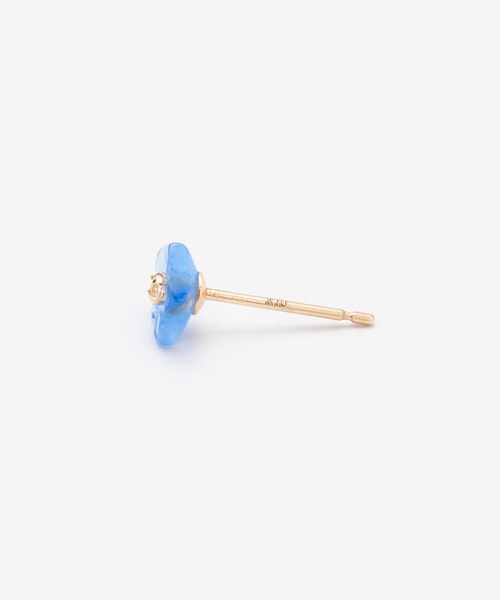 ピアス K10 イエローゴールド ブルークォーツ ネモフィラ ピアス 片耳用 BLOOM/ブルーム レディースの画像