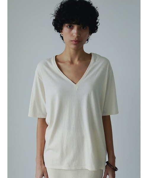 tシャツ VネックネップカットTシャツ レディース