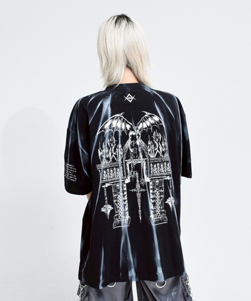 『REFLEM/レフレム』顔料加工Tシャツ/ハーフスリーブカットソー ブラック黒 REFLEM tシャツ 「REFLEM/レフレム」縛り顔料加工Tシャツ/ハーフ