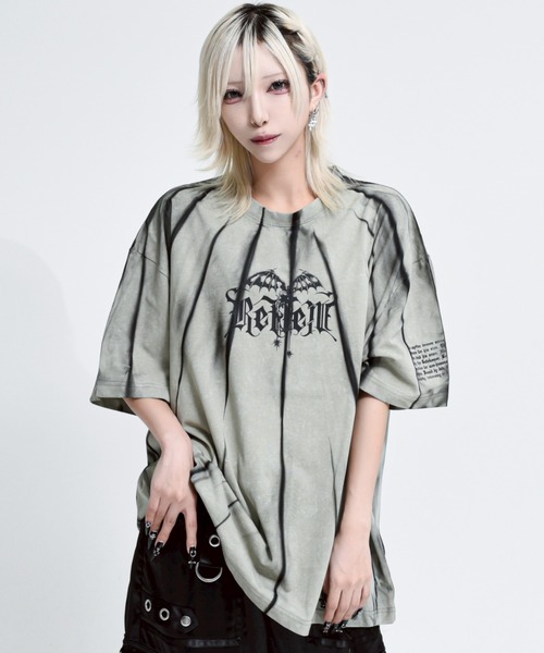 tシャツ 「REFLEM/レフレム」縛り顔料加工Tシャツ/ハーフスリーブカットソー レディース メンズ REFLEM tシャツ 「REFLEM/レフレム」縛り顔料加工Tシャツ/ハーフ