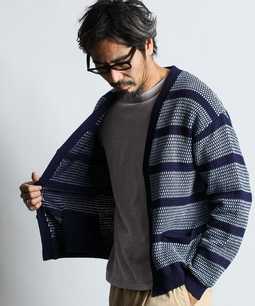 タックボーダーカーディガン The DUFFER of ST.GEORGE（ザダファーオブセントジョージ