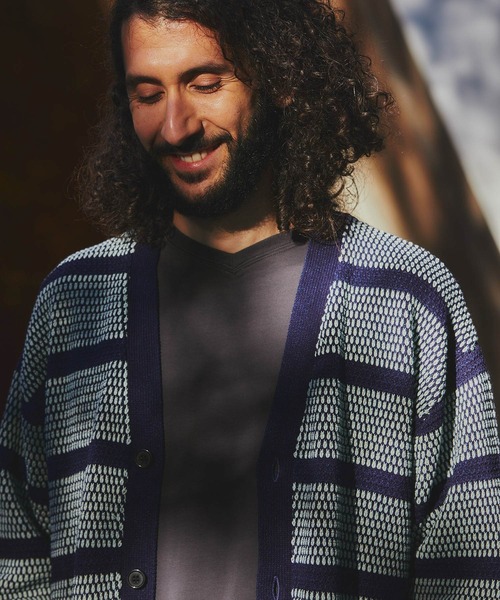 ダファー インディゴ ボーダーカーディガン L 137350 KN37I ダファー INDIGO LABEL INDIGO BORDER CARDIGAN インディゴ
