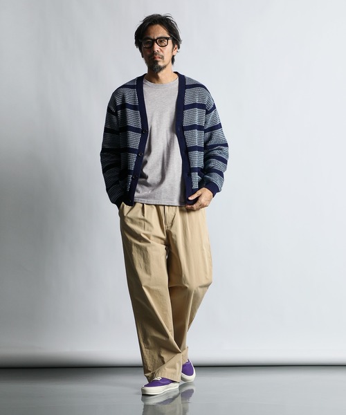 ダファー インディゴ ボーダーカーディガン L 137350 KN37I ダファー INDIGO LABEL INDIGO BORDER CARDIGAN インディゴ