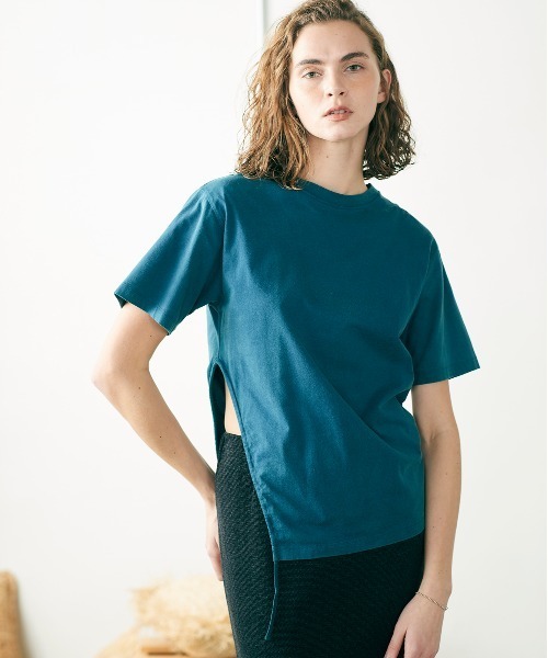 tシャツ organic cotton jersey asymmetry tee レディース