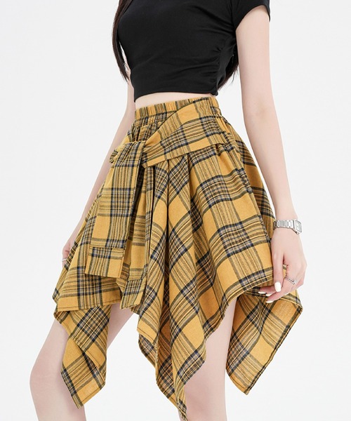 2ly2 スカート まるでシャツを巻いたようなデザイン！カジュアル