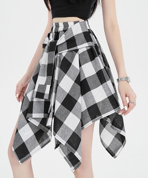 2ly2 スカート まるでシャツを巻いたようなデザイン！カジュアル