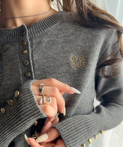 「mily bilet」 ニットカーディガン LARGE ブラック レディース_画像8