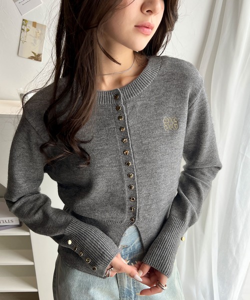 「mily bilet」 ニットカーディガン LARGE ブラック レディース_画像9