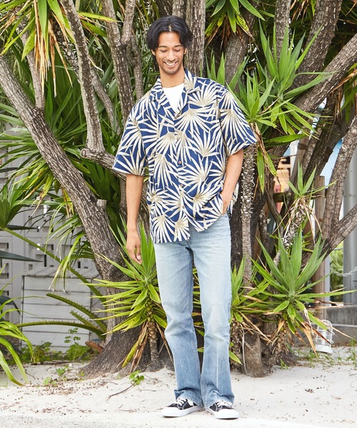 hon出品 Kahiko シャツ 「Kahiko」KY'S パームリーフMEN'Sアロハシャツ