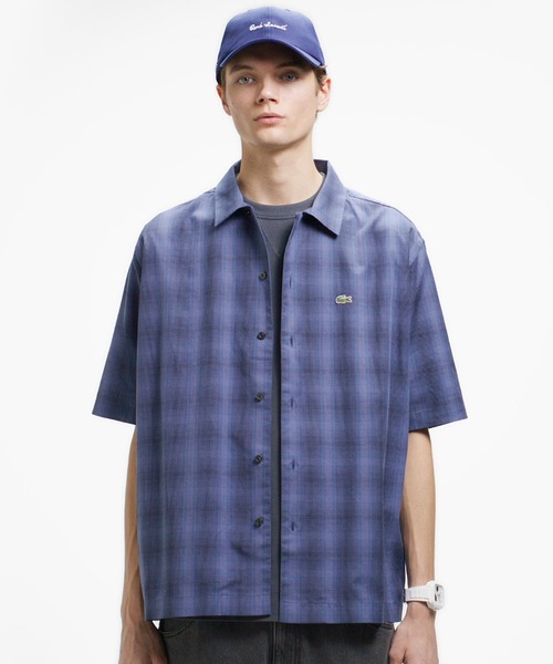 LACOSTE（ラコステ） シャツ リネンブレンドオープンカラーオンブレ