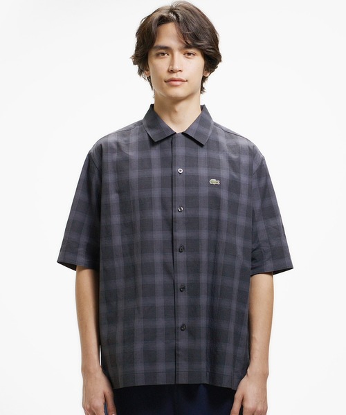 LACOSTE（ラコステ） 七分袖 シャツ リネンブレンドオープンカラー