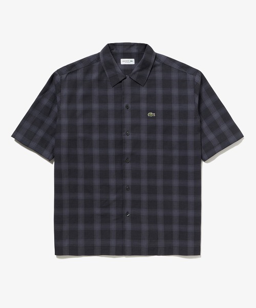 LACOSTE（ラコステ） 七分袖 シャツ リネンブレンドオープンカラー