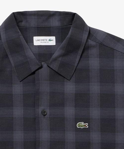 LACOSTE（ラコステ） 七分袖 シャツ リネンブレンドオープンカラー