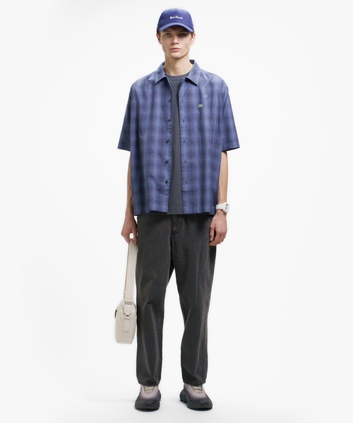 LACOSTE（ラコステ） 七分袖 シャツ リネンブレンドオープンカラー