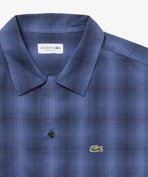 LACOSTE（ラコステ） 七分袖 シャツ リネンブレンドオープンカラー