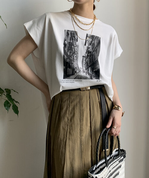 tシャツ 「WEB限定」バックジップフォトプリントTEE レディース