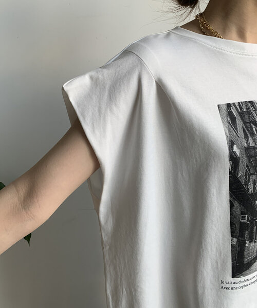 tシャツ 「WEB限定」バックジップフォトプリントTEE レディース DouDou tシャツ 「WEB限定」バックジップフォトプリントTEE