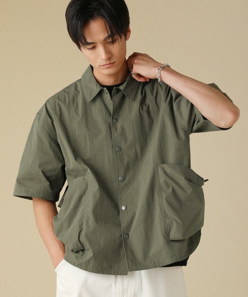 る様 プルオーバーMサイズ 半袖×2 フォレストウェーブXE・WE VERON（ヴァロン） シャツ 半袖 コットンナイロンキャンバスサイド