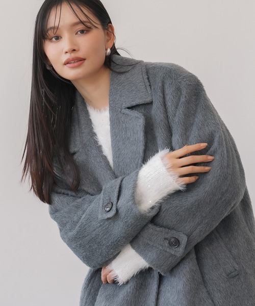 TRUDEA（トルディア） ピーコート LARGE チャコールグレー レディース