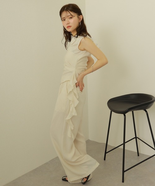 セットアップ asymmetry side ruffle setup /サイド ラッフル