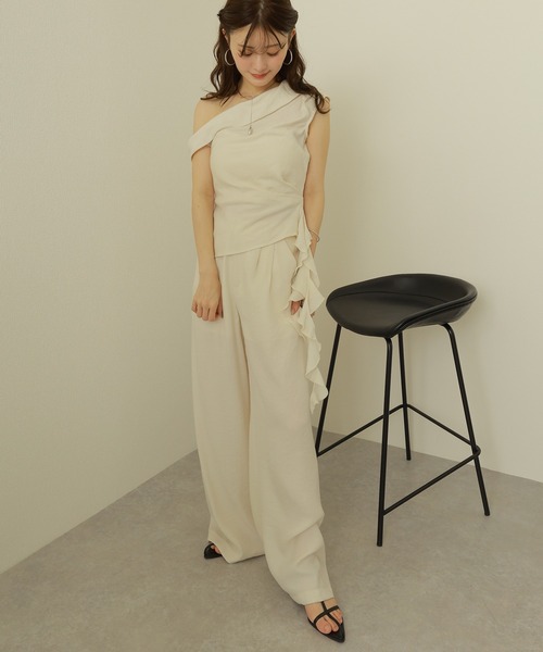 セットアップ asymmetry side ruffle setup /サイド ラッフル