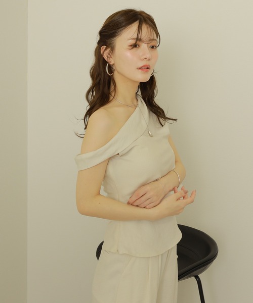 セットアップ asymmetry side ruffle setup /サイド ラッフル