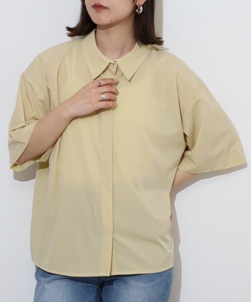 ブラウス シャツ hunch 接触冷感　バックタックシャツ レディース hunch ブラウス シャツ 接触冷感 バックタックシャツ レディース
