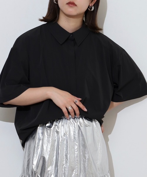 ブラウス シャツ hunch 接触冷感　バックタックシャツ レディース hunch ブラウス シャツ 接触冷感 バックタックシャツ レディース