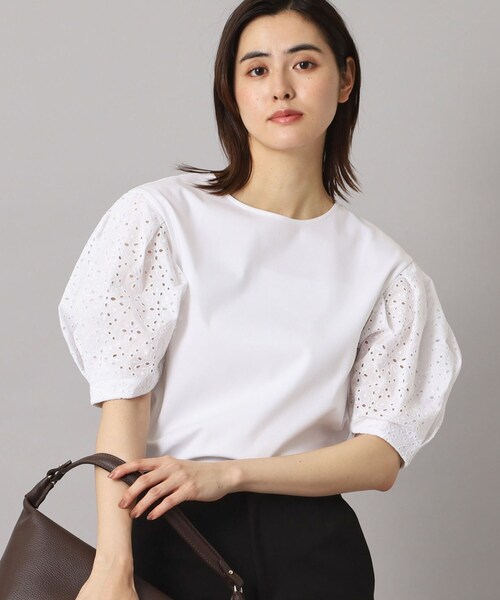 ドレステリア（DRESSTERIOR）/【接触冷感UVカット】レーススリーブカットソー DRESSTERIOR（ドレステリア） tシャツ 「接触冷感/UVカット」レース