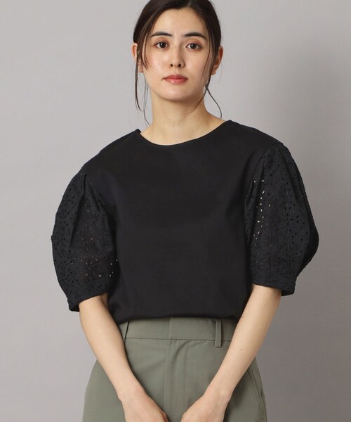 tシャツ 「接触冷感/UVカット」レーススリーブカットソー レディース