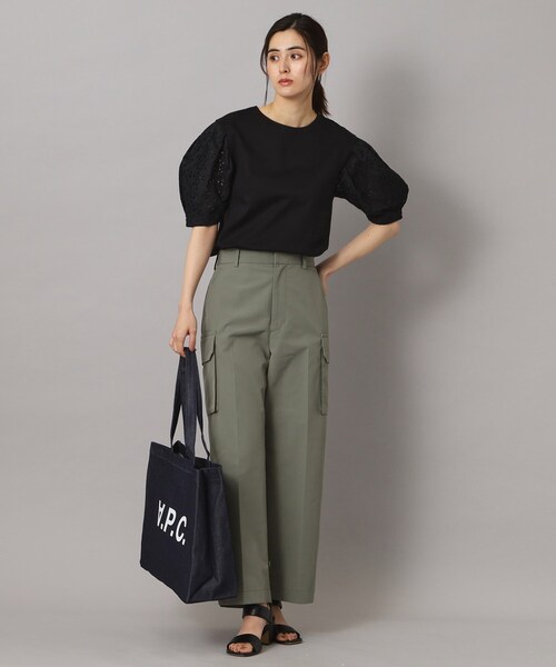 DRESSTERIOR tシャツ 「接触冷感/UVカット」レーススリーブ