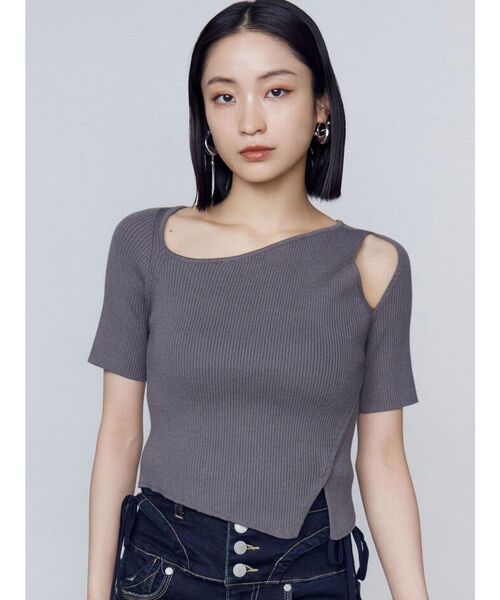 EMODA ニット セーター スキンラインショートスリーブニット