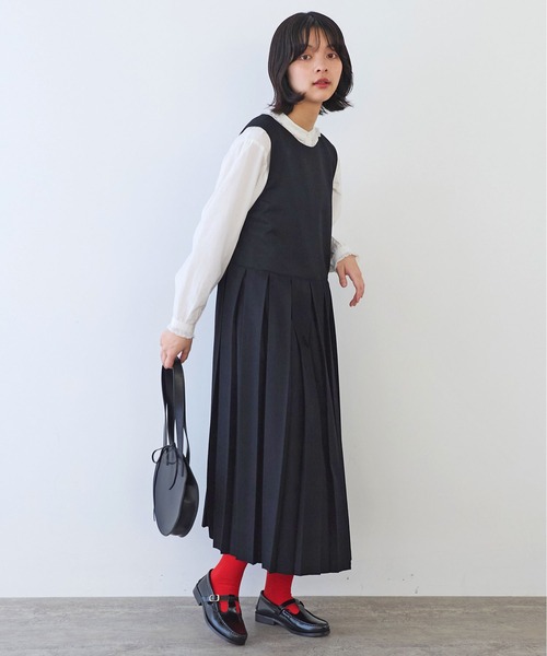 bulle de savon ワンピース 2/60 サキソニー プリーツワンピース