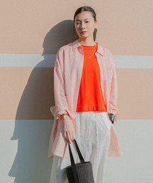 ブラウス シャツ new basic　レーヨンシルクストライプオーバーシャツ レディース｜ZOZOTOWN Yahoo!店