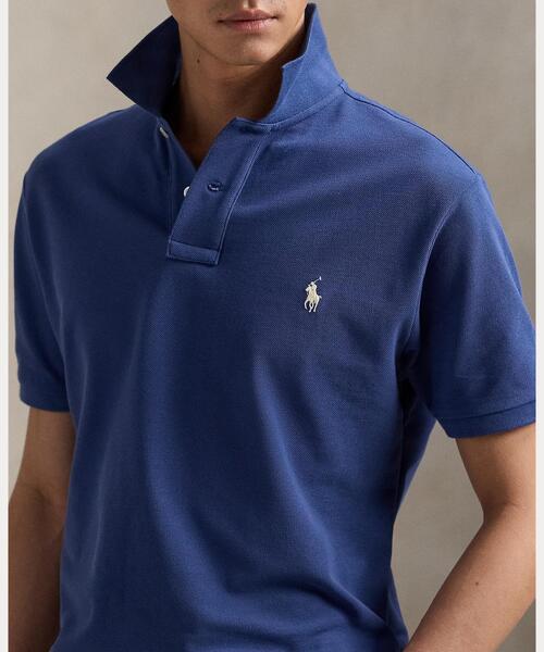 Polo Ralph Lauren カスタムスリムフィット ポロシャツ M 青 カスタム スリム フィット メッシュ ポロシャツ（ポロシャツ